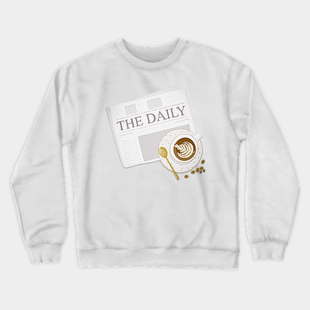 Morning Bliss: Newspaper & Coffee Delight Crewneck Sweatshirt by GAGO5